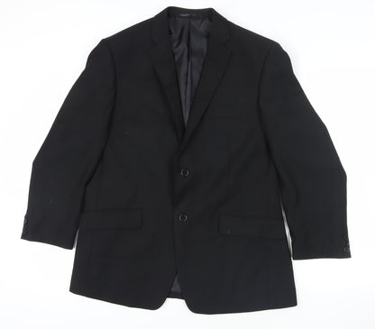 Mens UK Size 42 Charlton Gray Regular Black Suit Jacket