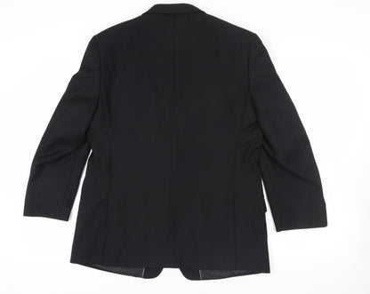 Mens UK Size 42 Charlton Gray Regular Black Suit Jacket