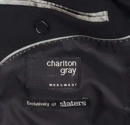 Mens UK Size 42 Charlton Gray Regular Black Suit Jacket
