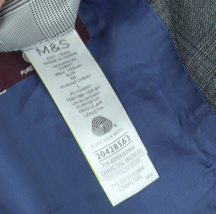 Mens UK Size 40 Marks and Spencer Regular Grey Suit 2 Piece