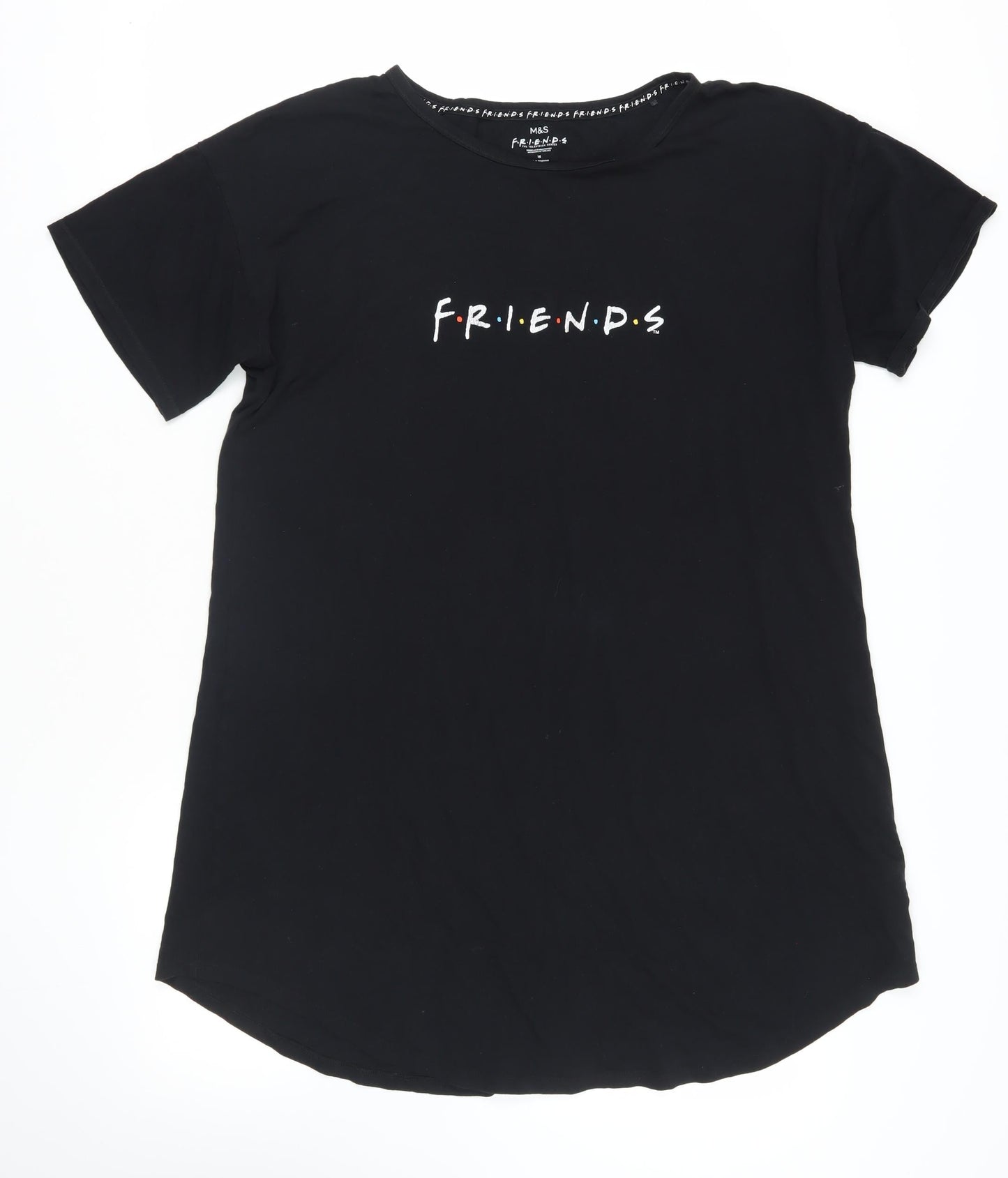 Womens UK Size 16 Marks and Spencer Black Basic T-Shirt