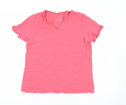 Damart Pink Organic Cotton T-Shirt, Short Sleeve