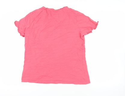 Damart Pink Organic Cotton T-Shirt, Short Sleeve