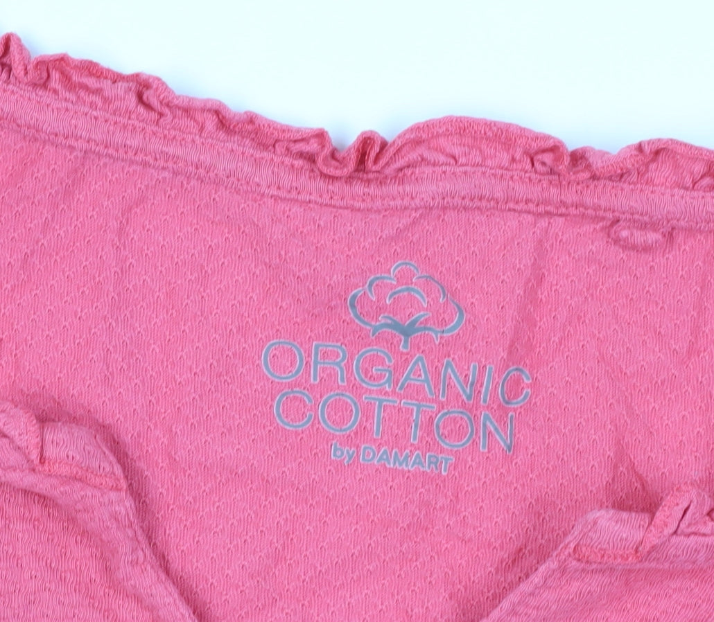 Damart Pink Organic Cotton T-Shirt, Short Sleeve