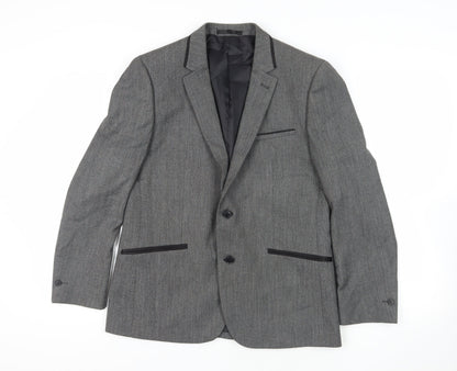 Mens UK Size M Fellini Regular Grey Suit Jacket