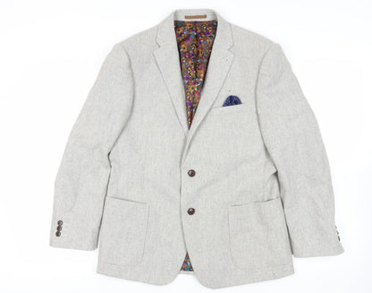 Mens UK Size M ONESIX5IVE Regular Grey Suit Jacket