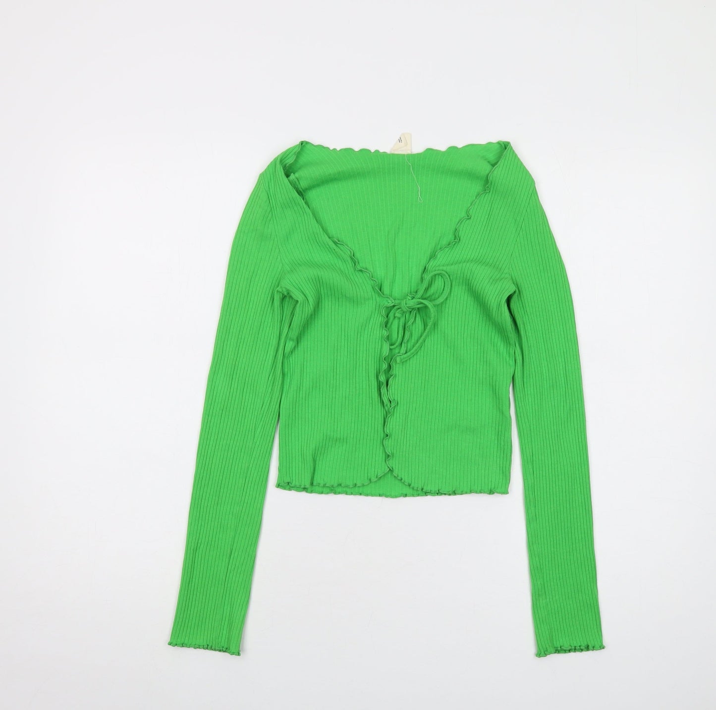Womens UK Size S Urban Outfitters Green Wrap Blouse