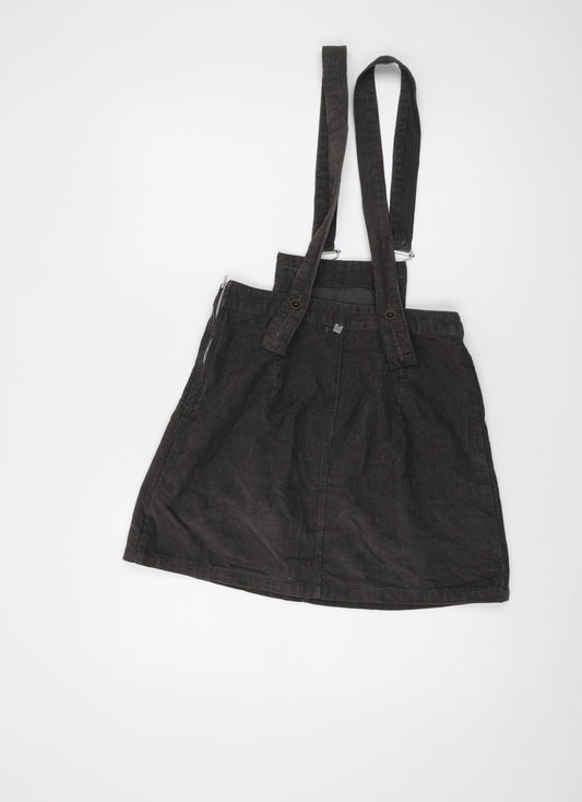 Attr Attivo Womens Green Cotton A-Line Skirt Size S Button