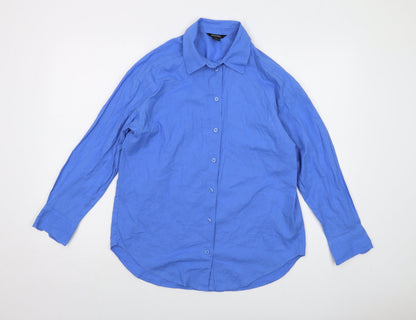 Womens UK Size XS Monki Blue Basic Button-Up