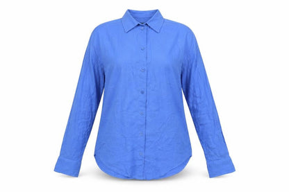 Womens UK Size XS Monki Blue Basic Button-Up