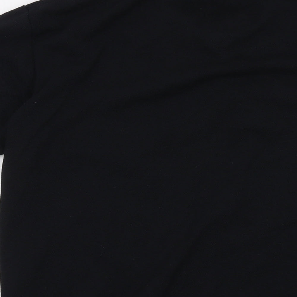 Singapore Mens Black Cotton Polo Size S Collared Button