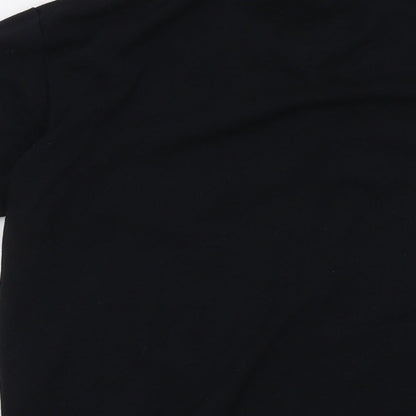 Singapore Mens Black Cotton Polo Size S Collared Button