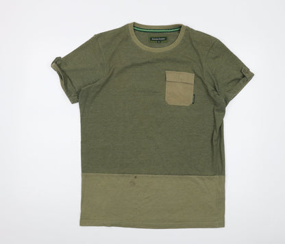 Nicholas Deakins Mens Green Cotton T-Shirt Size L Crew Neck
