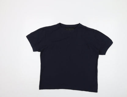 Soul Star Womens Blue Cotton Basic T-Shirt Size S Crew Neck