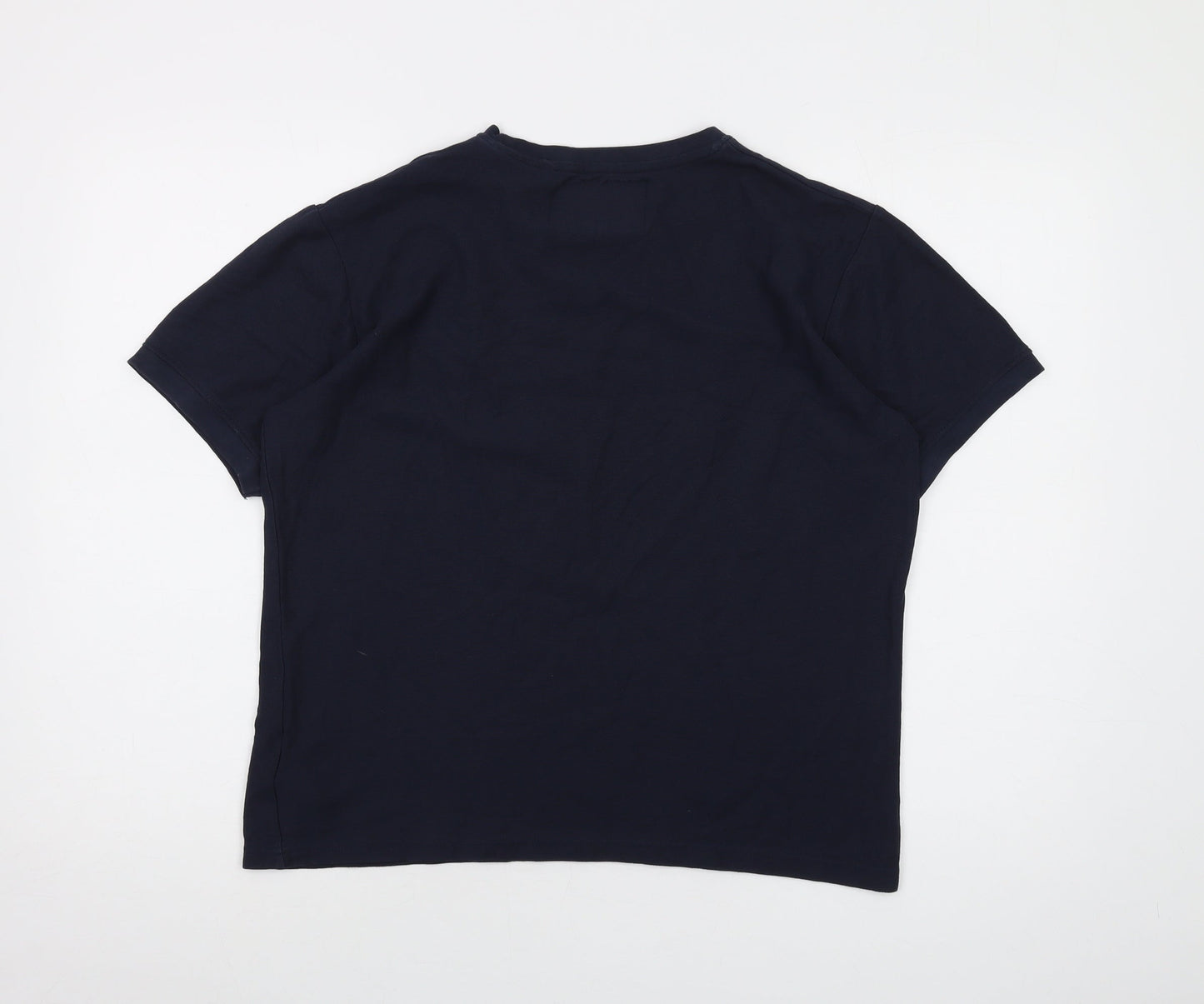 Soul Star Womens Blue Cotton Basic T-Shirt Size S Crew Neck