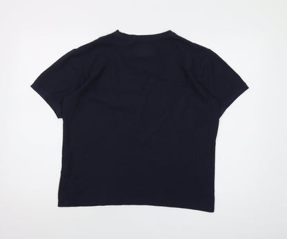 Soul Star Womens Blue Cotton Basic T-Shirt Size S Crew Neck