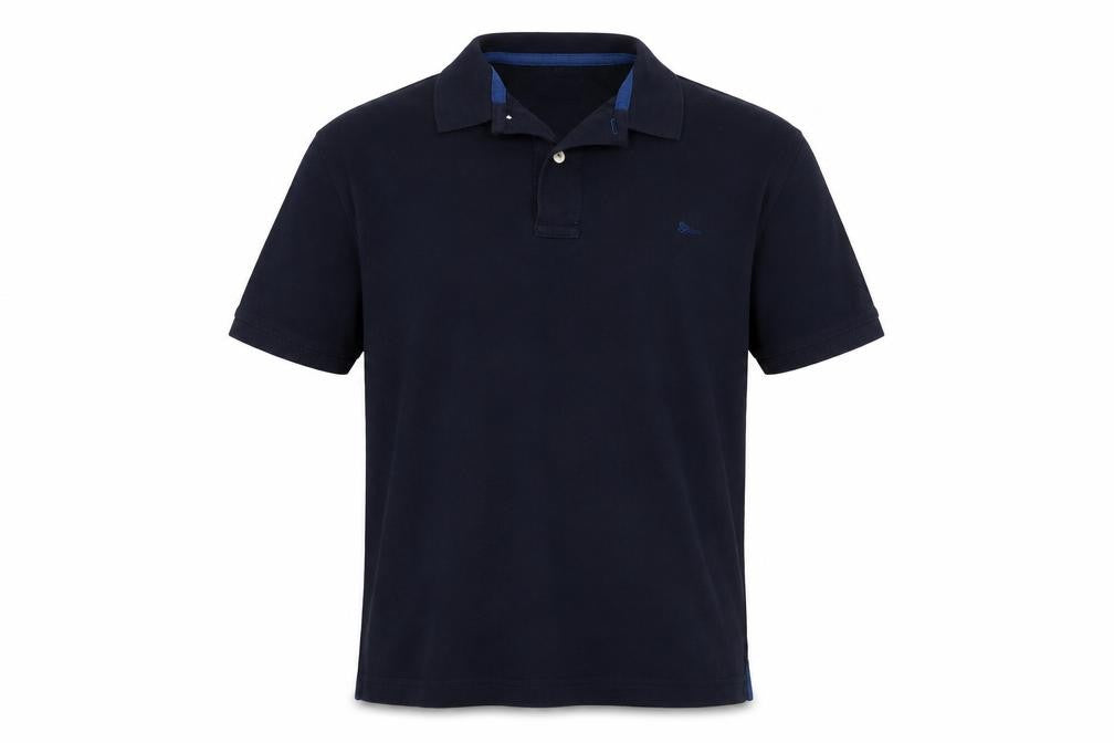 Cortefiel Mens Blue Cotton Polo Size M Collared Button