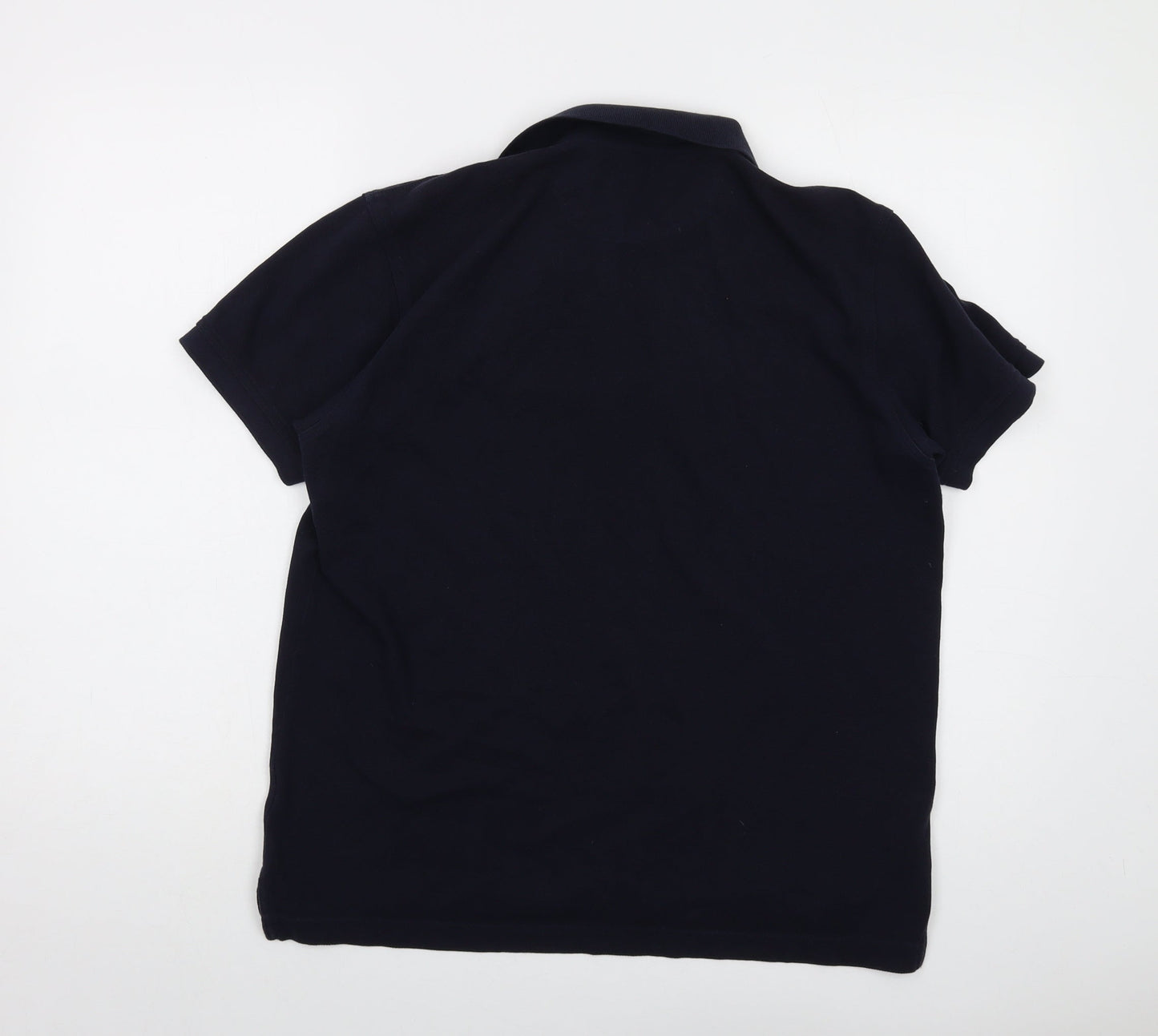 Cortefiel Mens Blue Cotton Polo Size M Collared Button