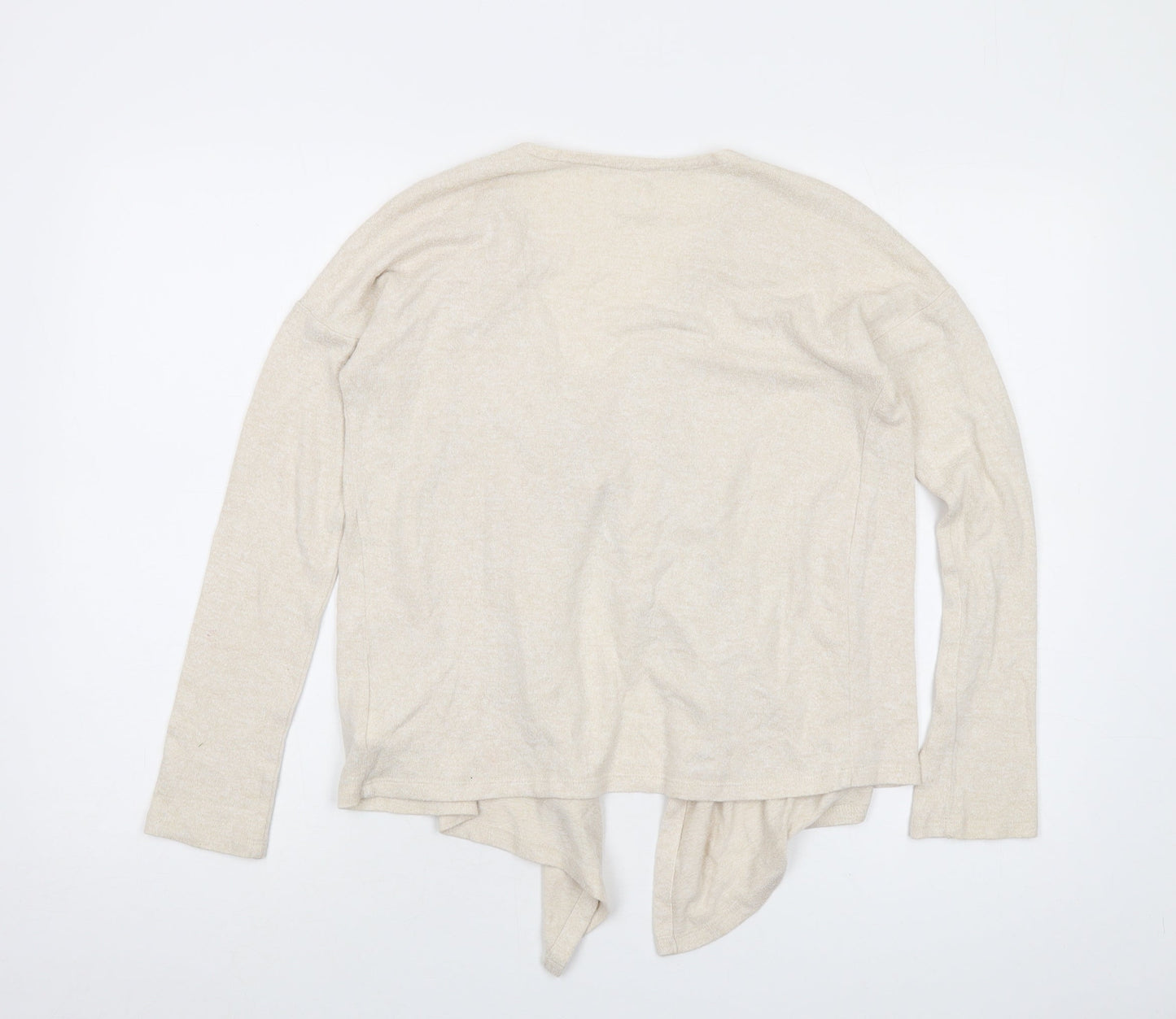 Gap Girls Beige V-Neck Vinyl Cardigan Jumper Size 12 Years