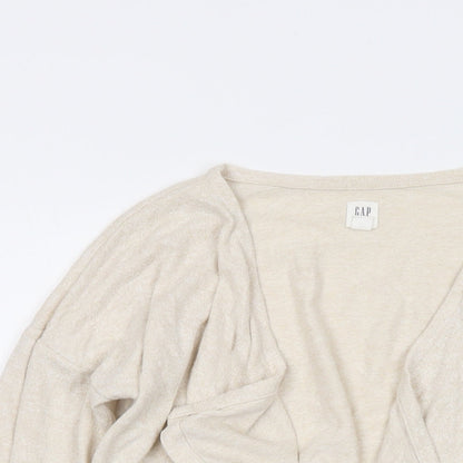 Gap Girls Beige V-Neck Vinyl Cardigan Jumper Size 12 Years