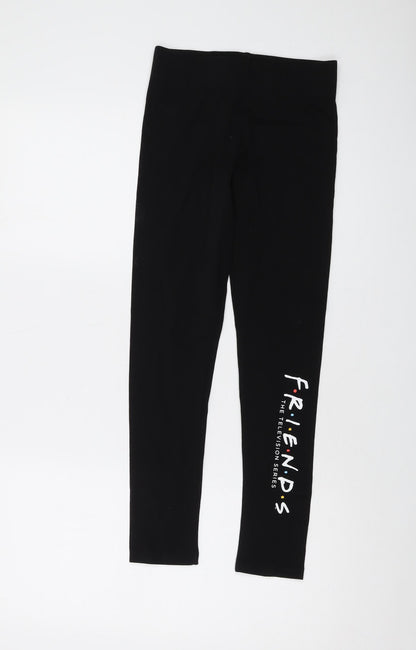 Friends Girls Black Cotton Jegging Trousers Size 11 Years Regular Pullover