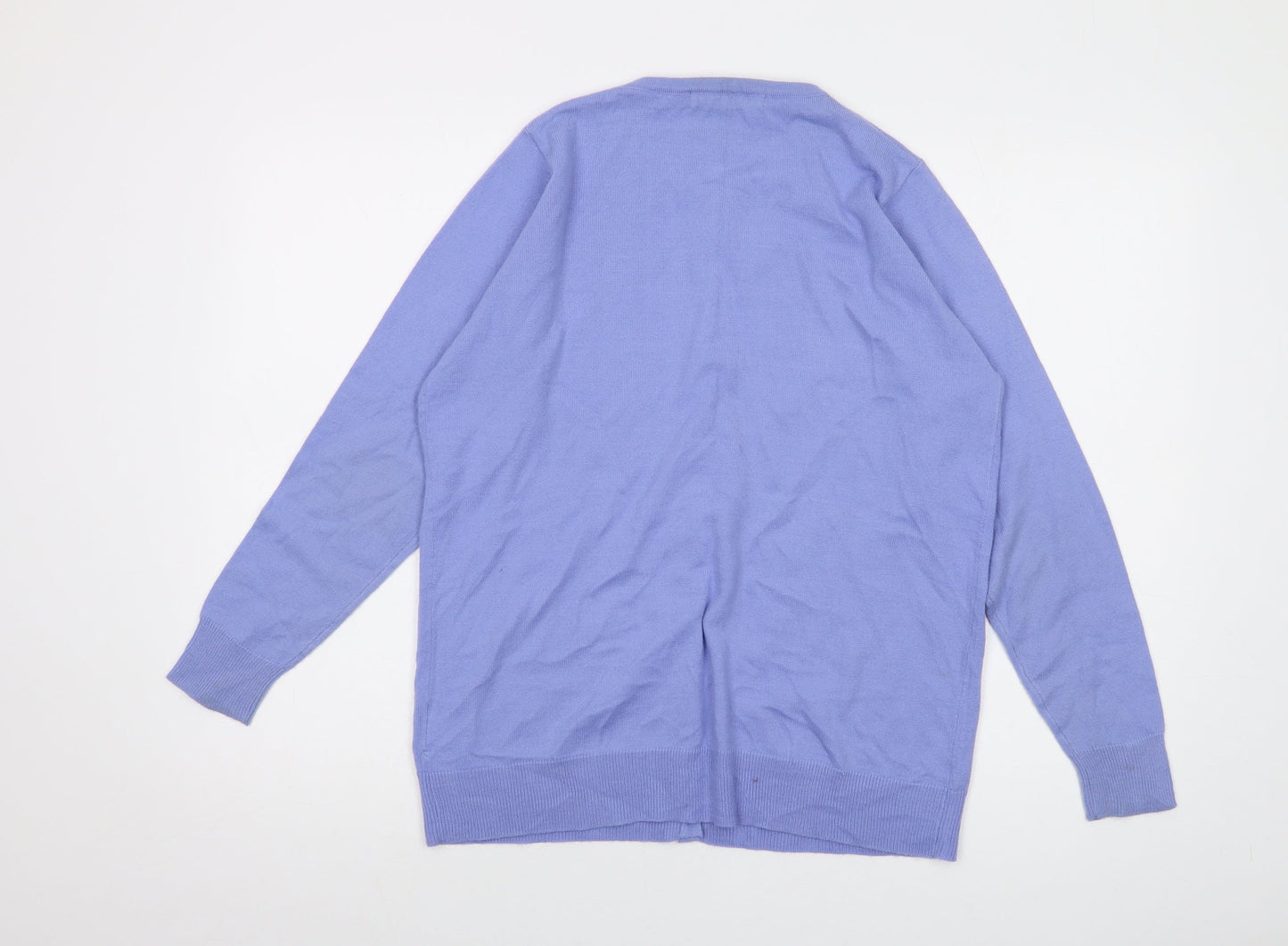 Womens UK Size 14 Isle Blue Cardigan Jumper