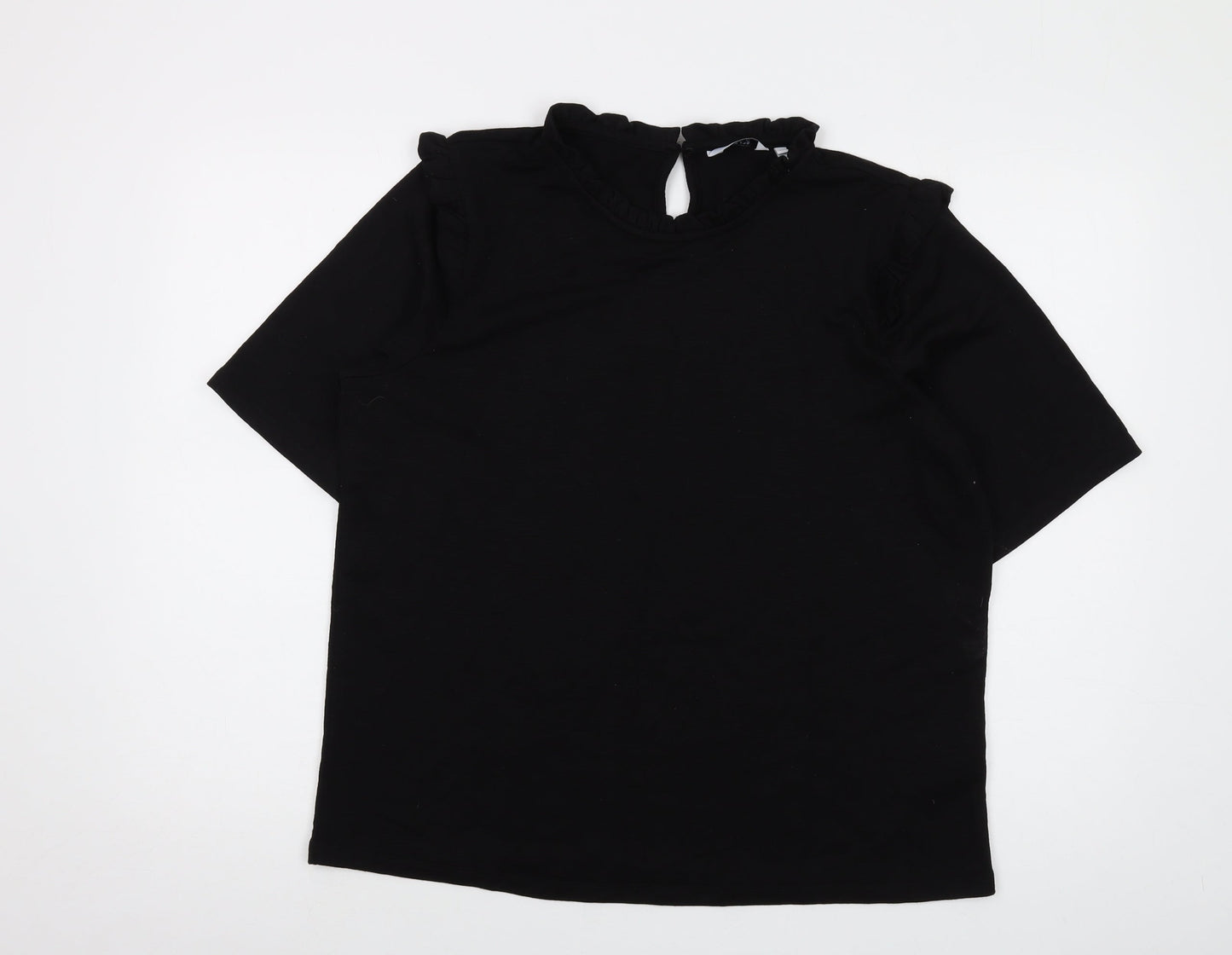 b.young Womens Black Polyester Basic Blouse Size XL Mock Neck