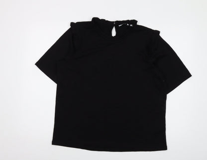 b.young Womens Black Polyester Basic Blouse Size XL Mock Neck