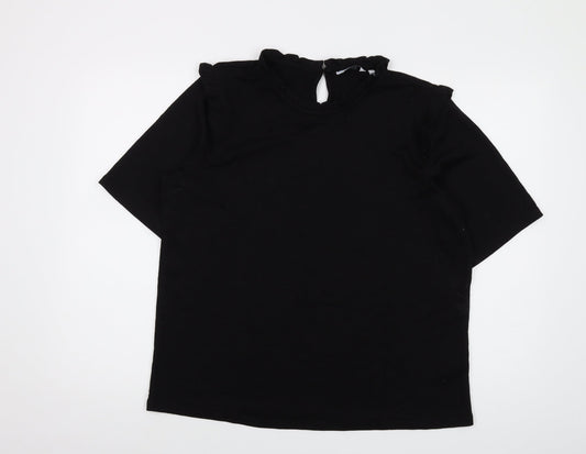 b.young Womens Black Polyester Basic Blouse Size XL Mock Neck