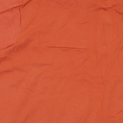 Atlas For Men Mens Orange Cotton Polo Size 2XL Collared Zip