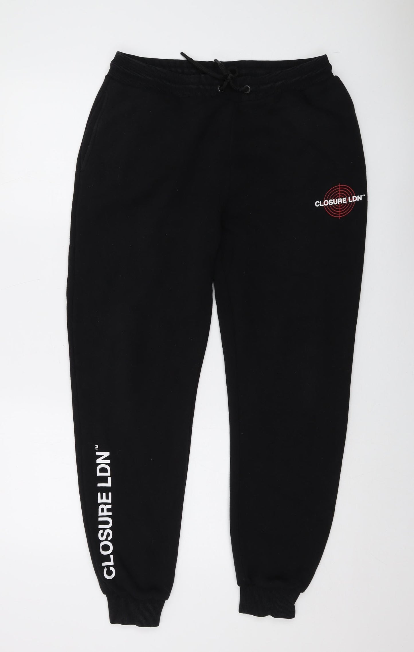 Mens UK Size L CLOSURE Regular Fit Sweatpants Black Trousers