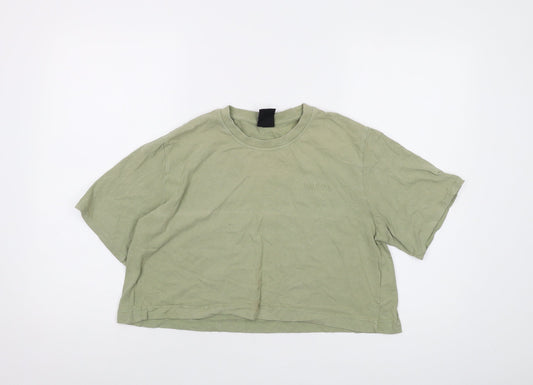 iets frans... Womens Green Cotton Cropped T-Shirt Size S Crew Neck