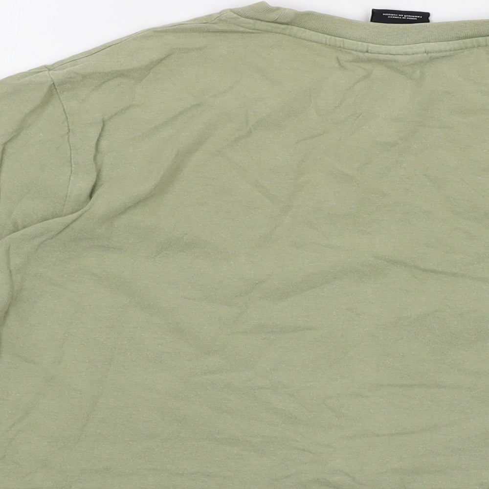 iets frans... Womens Green Cotton Cropped T-Shirt Size S Crew Neck