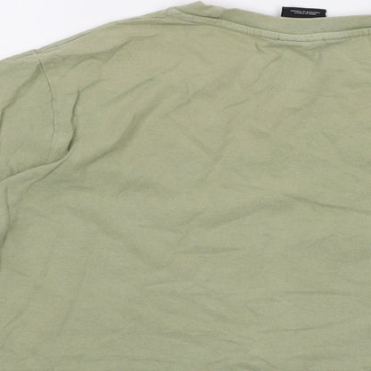 iets frans... Womens Green Cotton Cropped T-Shirt Size S Crew Neck