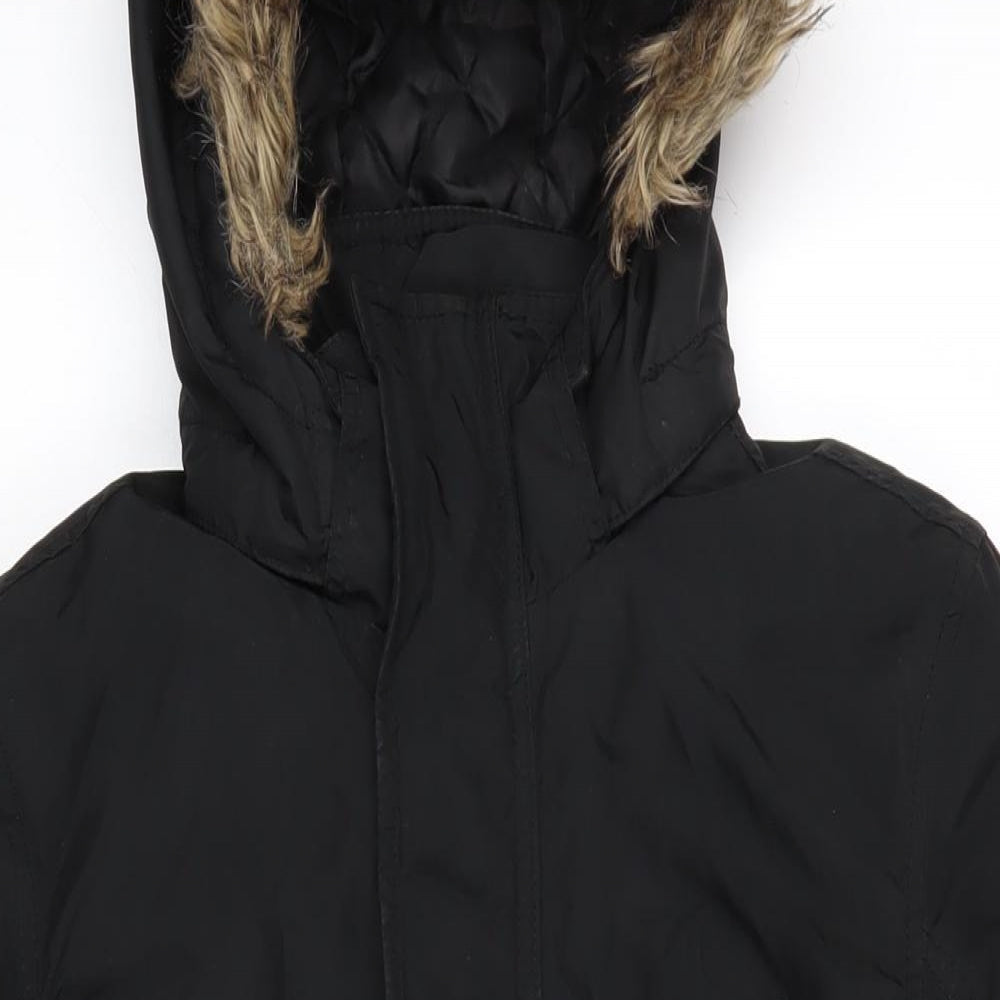 H&M Girls Black Jacket Coat Size 12-13 Years Zip