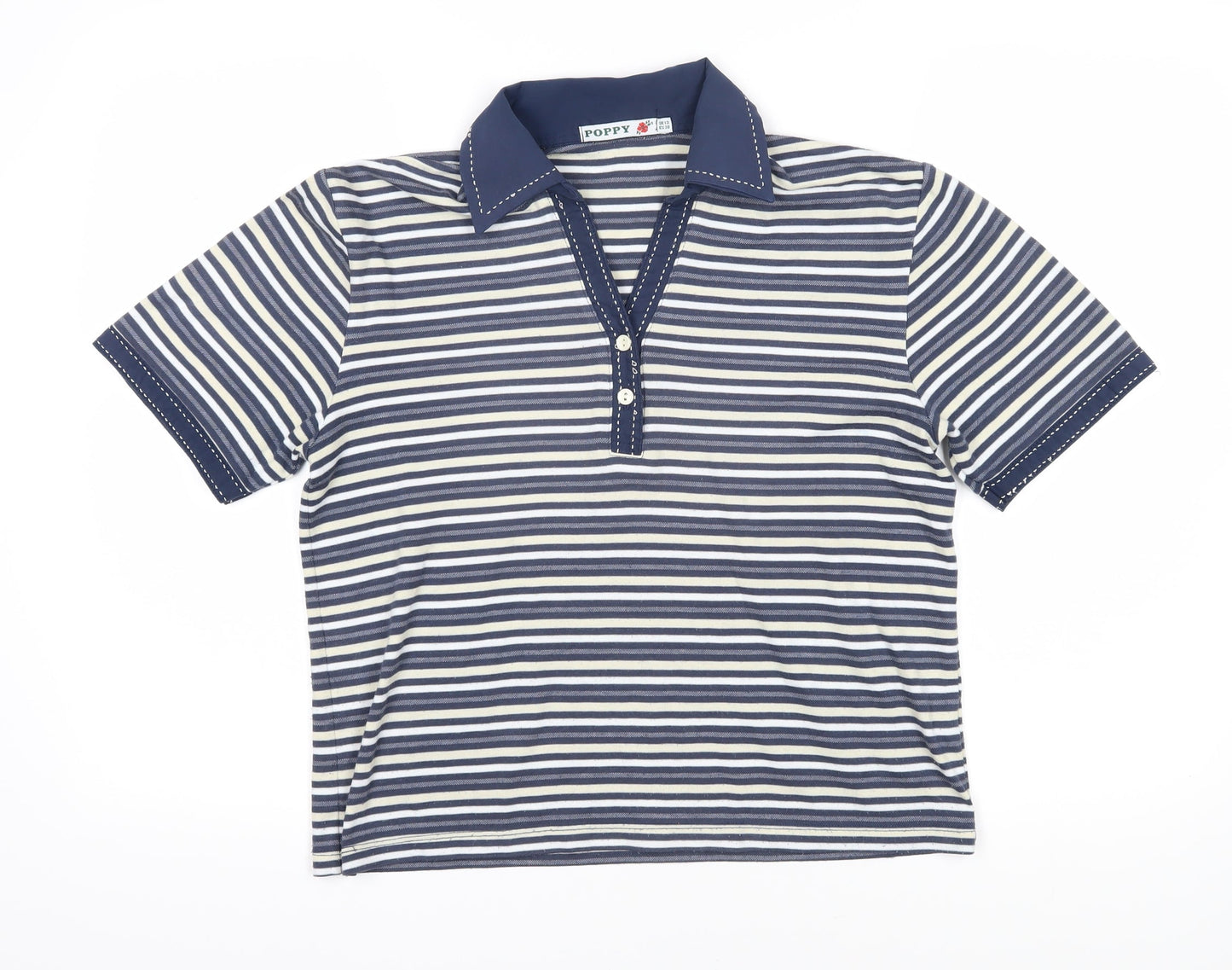 Womens UK Size 12 Poppy Blue Basic Polo