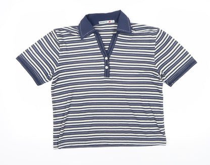 Womens UK Size 12 Poppy Blue Basic Polo