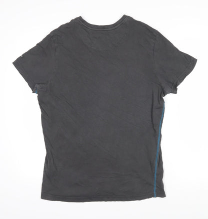 Blend Mens Grey Cotton T-Shirt Size XL Round Neck - POWER real blended 58