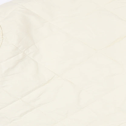 MNG Womens Ivory Quilted Jacket Size XS Snap