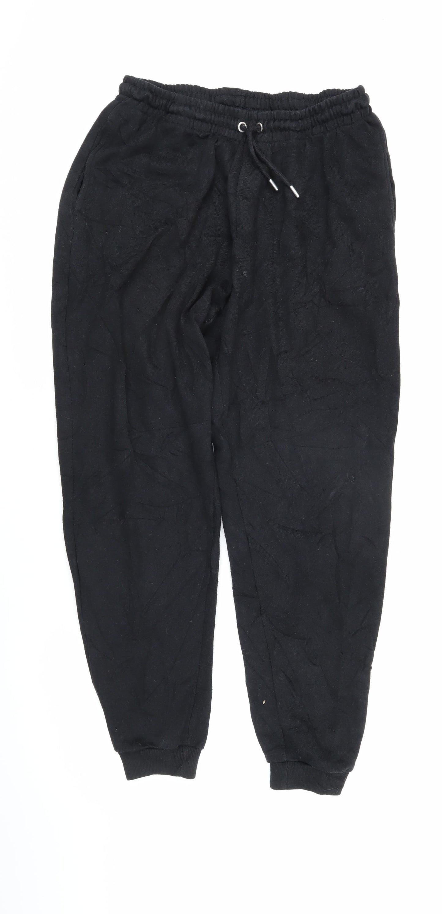 Boohoo Mens Black Polyester Jogger Trousers Size XL L27 in Regular Drawstring - Elasticated waist