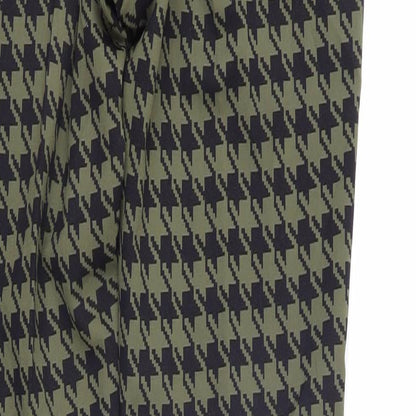 ASOS Womens Green Geometric Polyamide Trousers Size 30 in L31 in Regular Zip - Houndstooth pattern