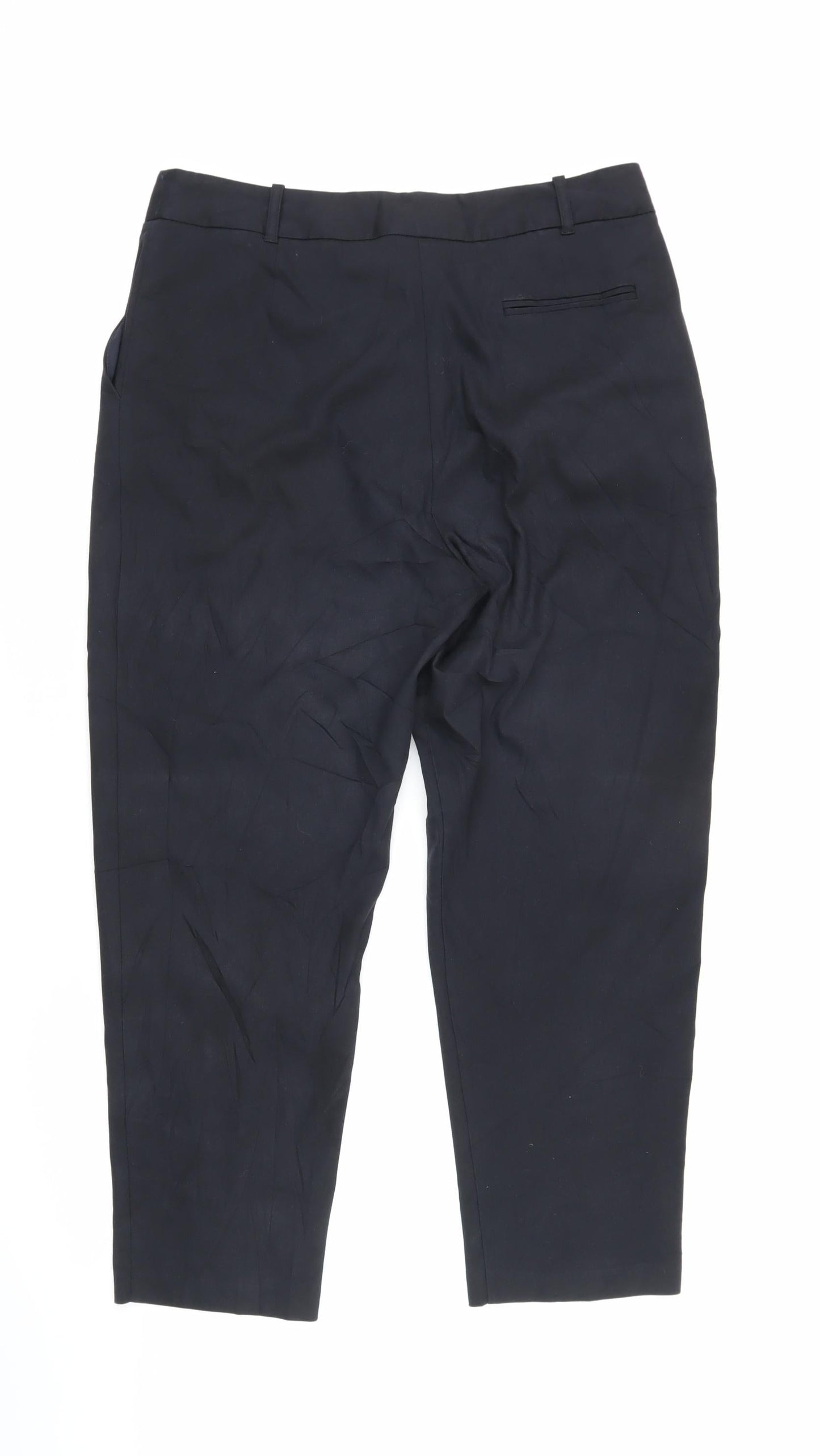 Finery Womens Black Cotton Trousers Size 14 L24 in Regular Zip