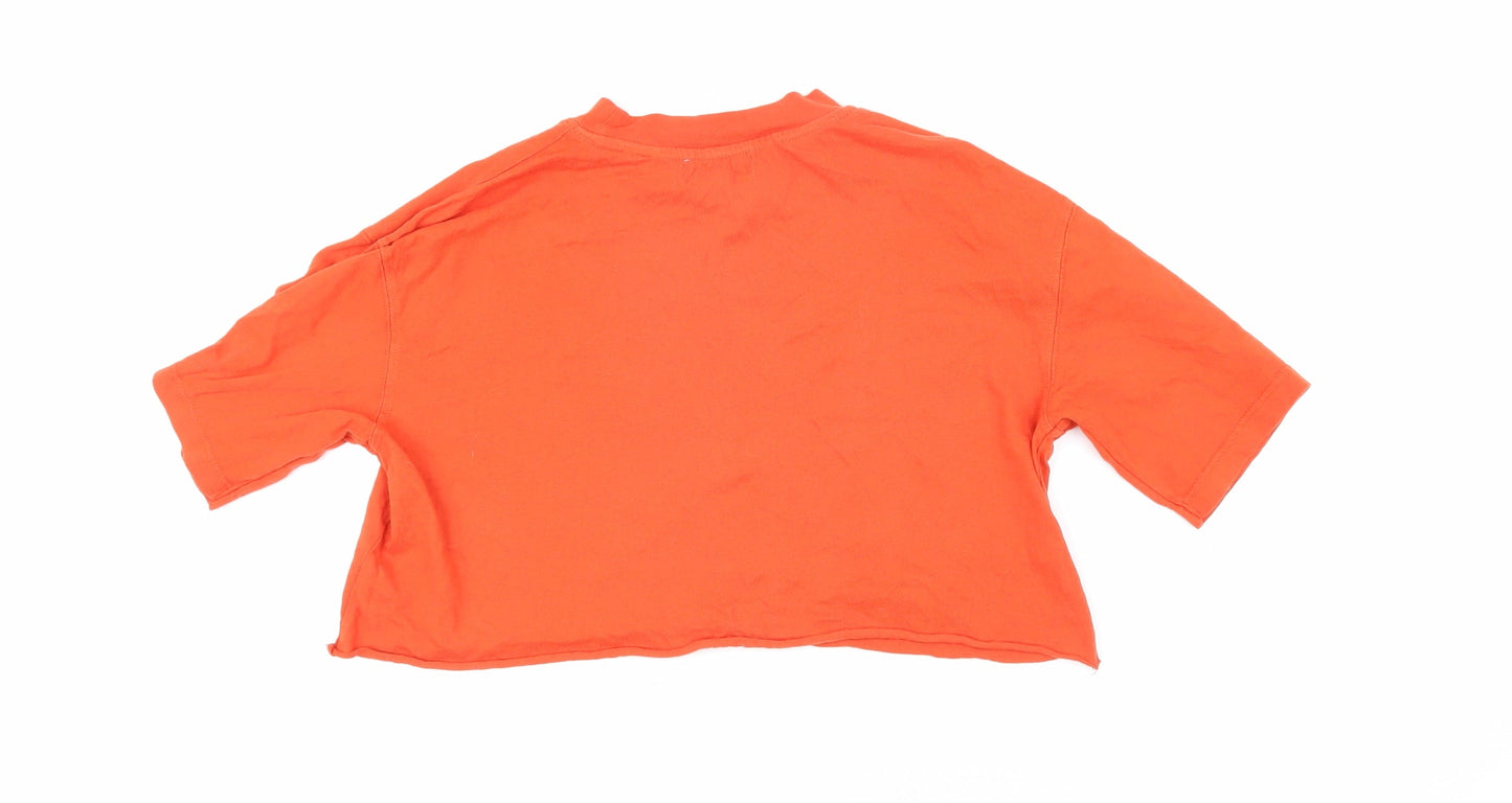 Womens UK Size 8 Topshop Purple Cropped T-Shirt