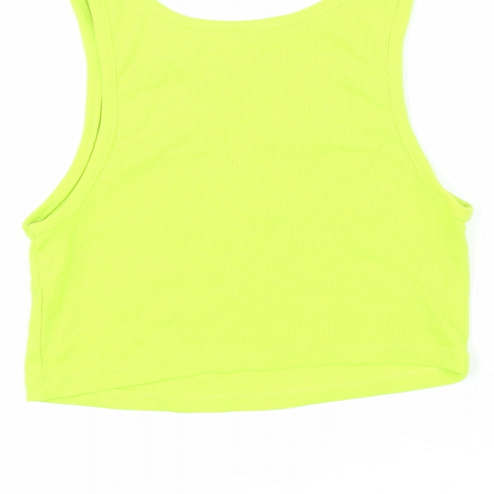 Womens UK Size S Zara Green Basic T-Shirt