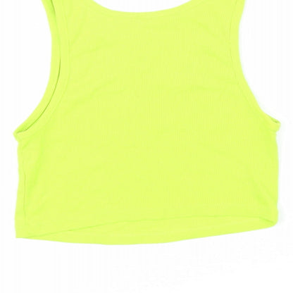 Womens UK Size S Zara Green Basic T-Shirt