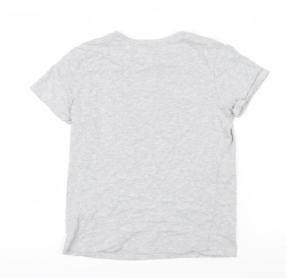 La Redoute Boys Grey Cotton Basic T-Shirt Size 12 Years Round Neck Pullover - Post office Air mail Passport International
