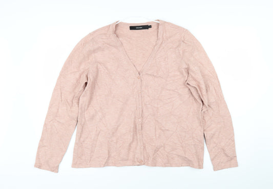 Womens UK Size L Vera Moda Pink Cardigan Jumper
