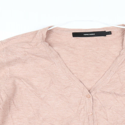 Womens UK Size L Vera Moda Pink Cardigan Jumper
