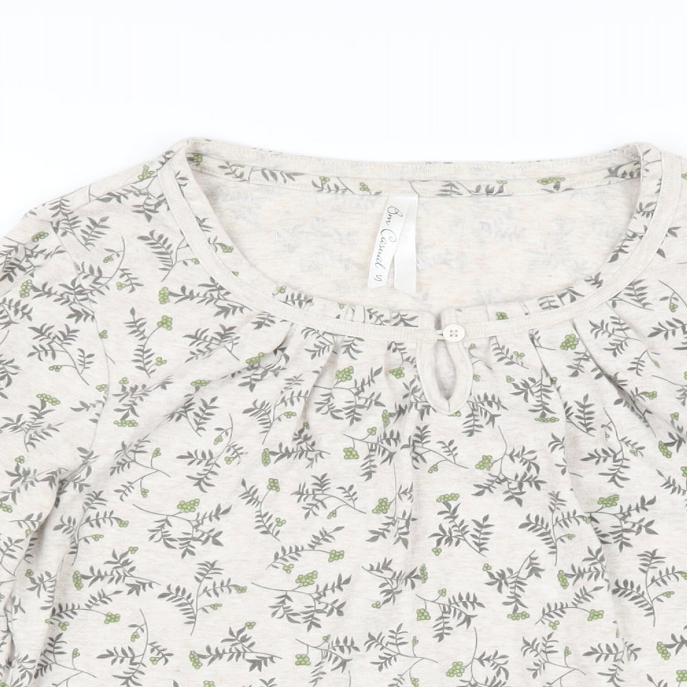 Womens UK Size S BM Beige Basic T-Shirt
