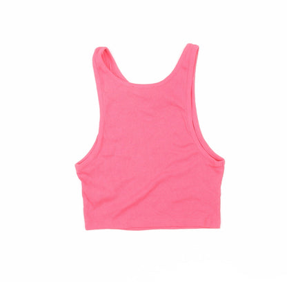 Womens UK Size S Zara Pink Basic T-Shirt
